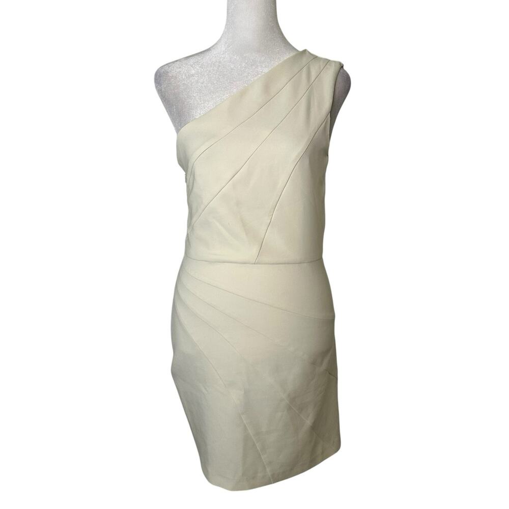 Michael Costello x Revolve ivory one-shoulder mini dress size M